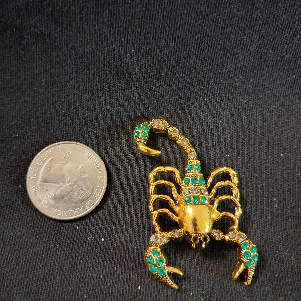 Gold and Green Scorpion Brooch